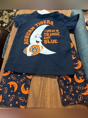 NWT Cheekie Peach NCAA Auburn University 2-Piece Baby Outfit Size 3-6 Months